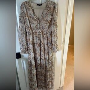 Floral Long Sleeve Maxi Dress from Red Dress boutique